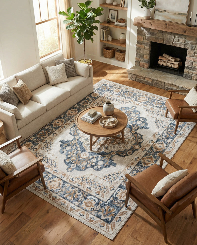 Cambridge Classics Collection Area Rug -  Magdalene (Cream) Rectangle Cream  lifestyle 9