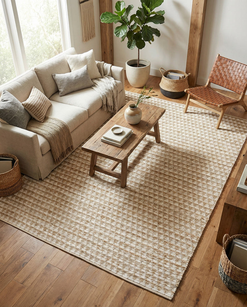 Osian Looms Collection Area Rug - Mumbai Rectangle White  lifestyle 23