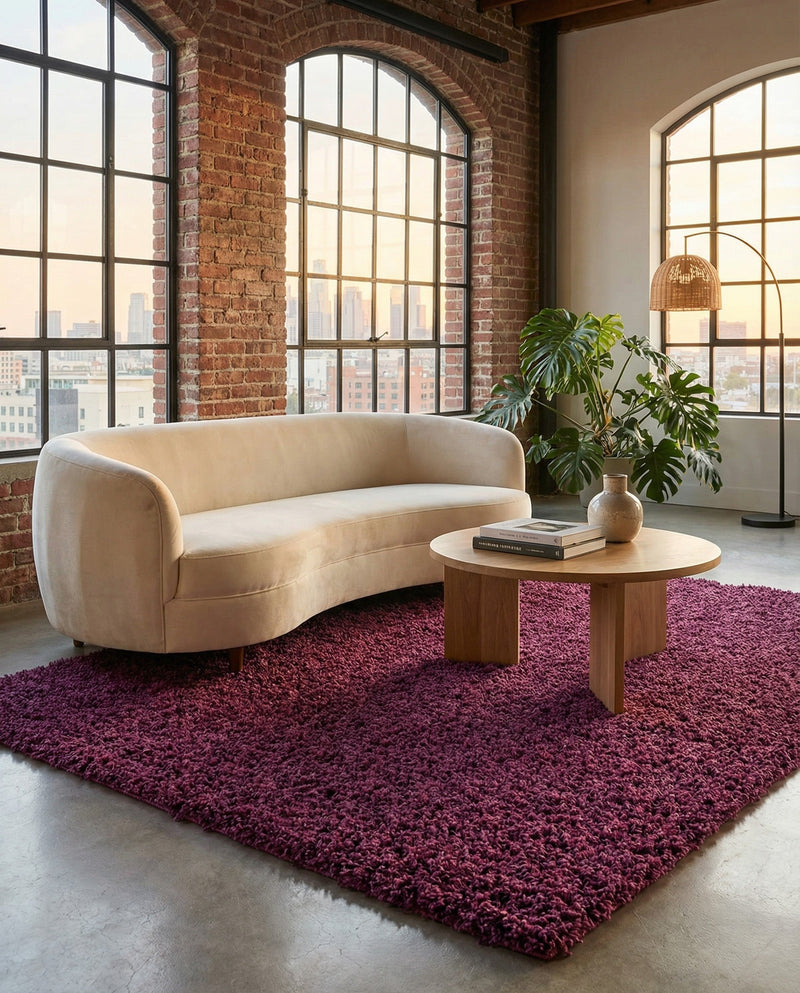 Plush Oasis Collection Area Rug - Serenity (Eggplant Purple) Rectangle Eggplant Purple  lifestyle 26