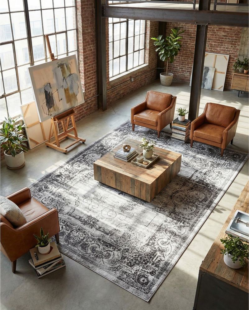 Copenhagen Comfort Collection Area Rug -  Roskilde Rectangle Gray  lifestyle 31