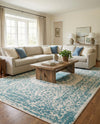 Patio Heritage Collection Area Rug -  Lafayette (Aqua) Rectangle Aqua  lifestyle 11