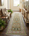 Persian Elegance Collection Area Rug -  Kerman (Green) Runner Green  lifestyle 43