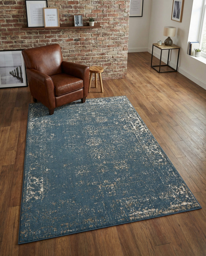 Riviera Elegance Collection Area Rug - Antibes (Blue) Rectangle Blue  lifestyle 14