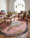 Heritage Elegance Collection Area Rug -  Winterthur (Pink) Oval Pink  lifestyle 56