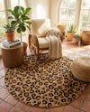 Savannah Sojourn Collection Area Rug -  Mara Round Light Brown  lifestyle 63