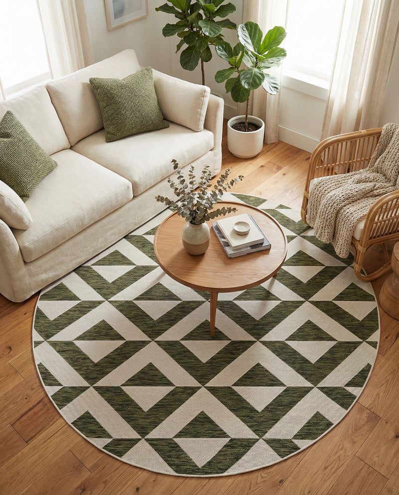 Urban Oasis Rugs Collection Area Rug -  Highrise (Green) Round Green  lifestyle 63