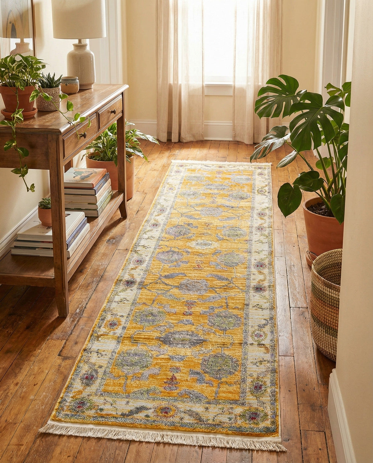 Arcadia Rugs Collection Area Rug - Eden (Yellow) Runner Yellow  lifestyle 99