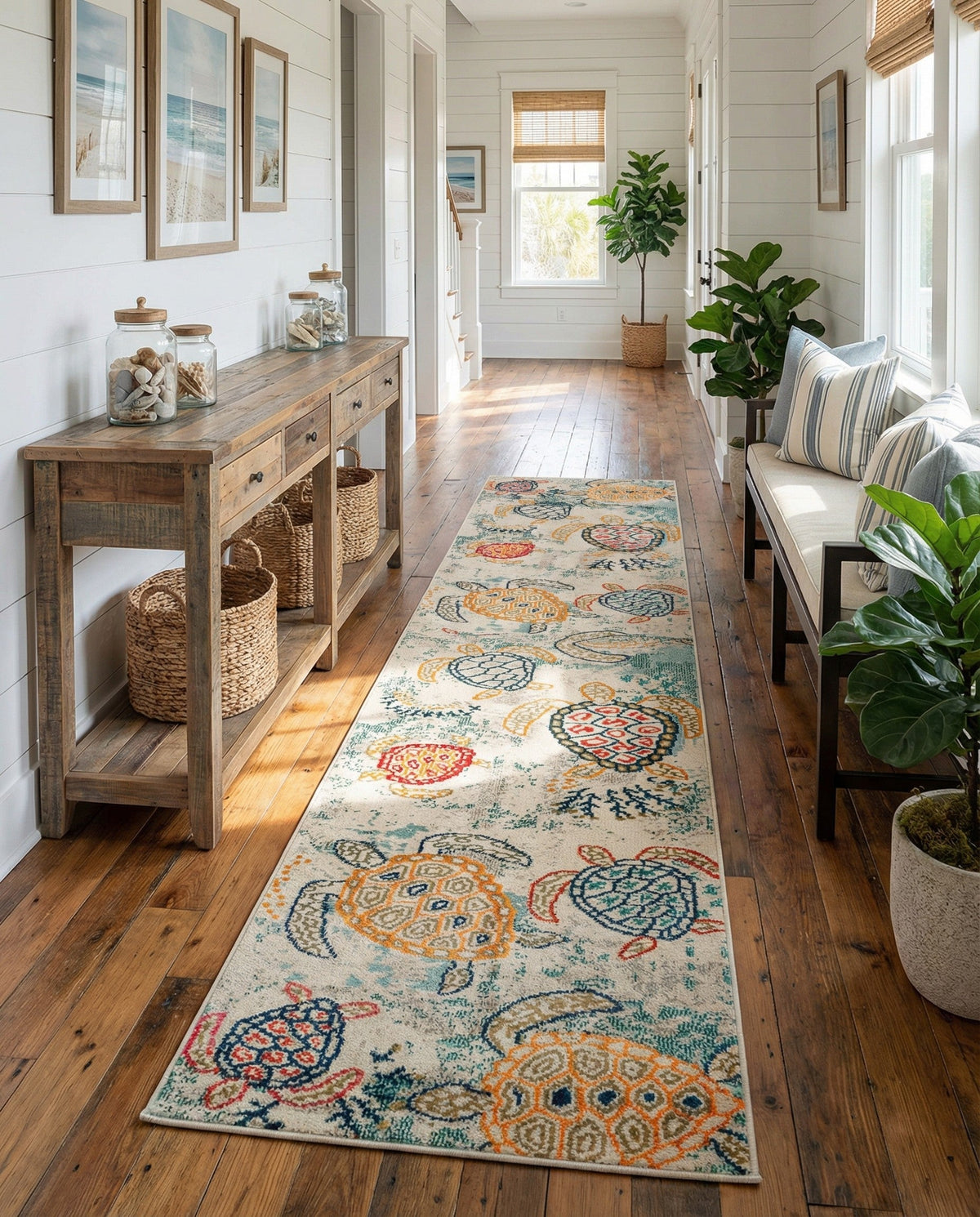 Sorrento Shores Collection Area Rug -  Massa Runner Beige  lifestyle 55