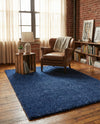 Solid Shag Seaside Collection Area Rug - Azure Cove (Navy Blue) Rectangle Navy Blue  lifestyle 7