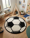Whimsy Wonders Wool Collection Area Rug -  Volcano Round Black and White  lifestyle 12