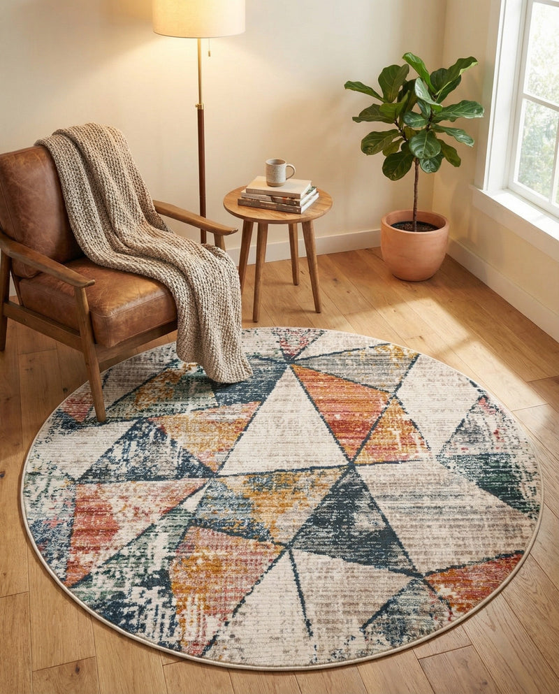 Jewel Oasis Collection Area Rug -  Topaz Round Multi  lifestyle 61