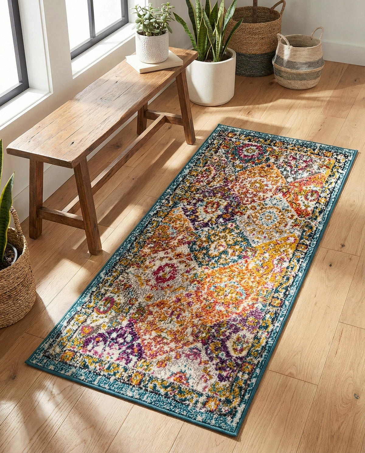 Brighton Terrace Collection Area Rug -  Rottingdean (Multi) Runner Multi  lifestyle 90