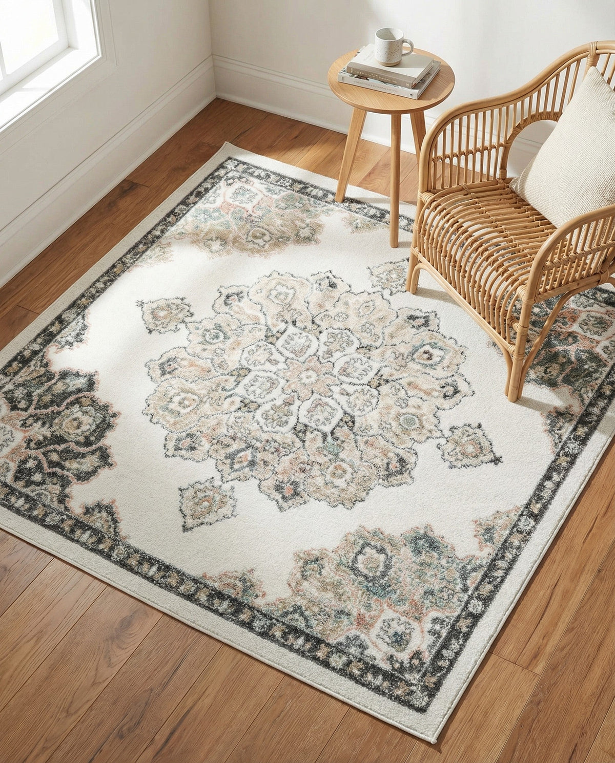Beverly Grove Collection Area Rug - Melrose (Ivory) Square Ivory  lifestyle 61