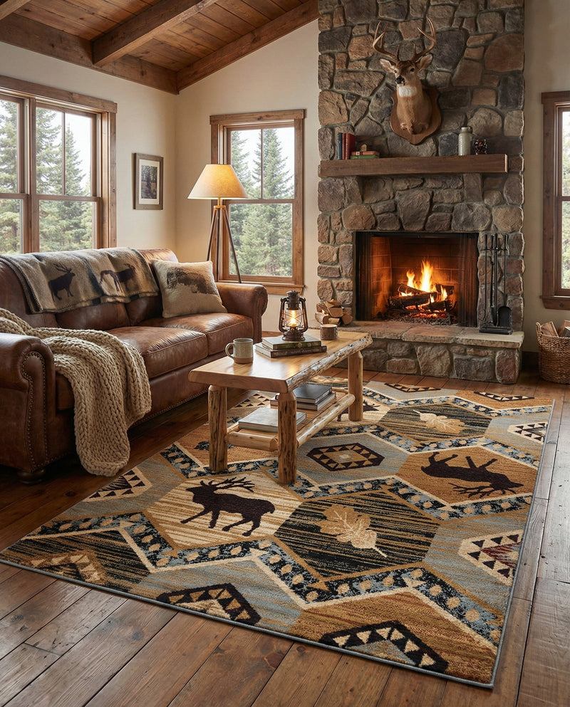 Frontier Trails Collection Area Rug -  Mesa Rectangle Blue  lifestyle 28