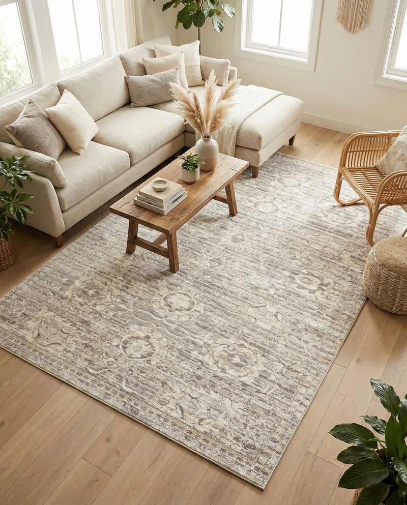Seville Stripes Collection Area Rug -  Cordoba (Gray) Rectangle Gray  lifestyle 19