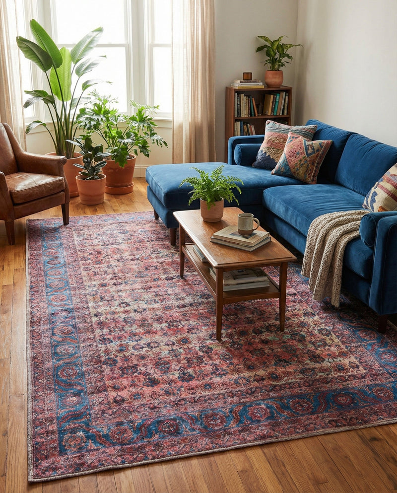 Zahara Oasis Collection Area Rug -  Meknes Rectangle Antique Pink  lifestyle 22