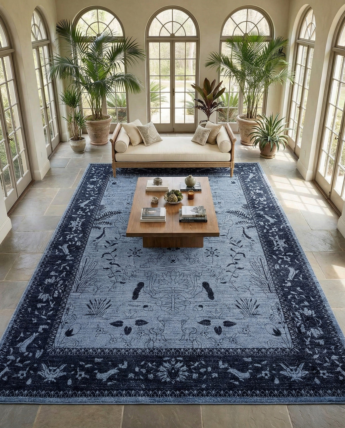 Horizon Collection Area Rug -  Apex (Blue) Rectangle Blue  lifestyle 26