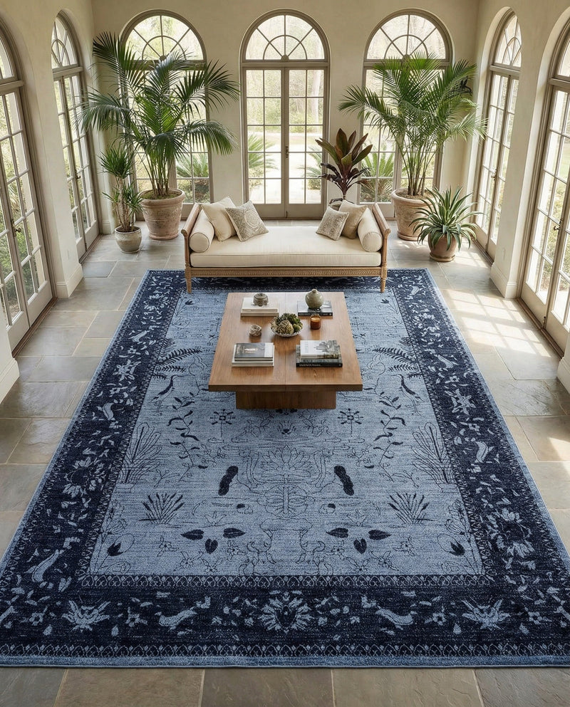 Horizon Collection Area Rug -  Apex (Blue) Rectangle Blue  lifestyle 26