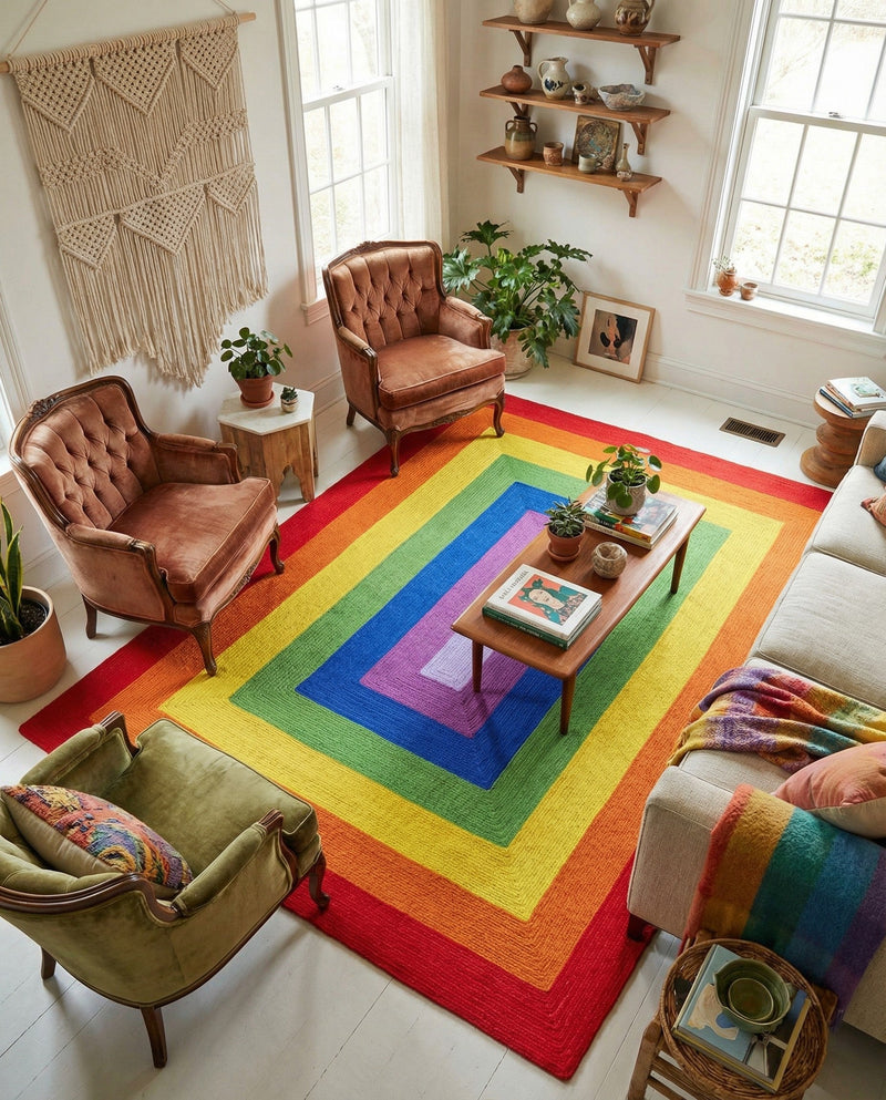 Sunset Isle Wool Braids Collection Area Rug - Paradise Rectangle Multi  lifestyle 18