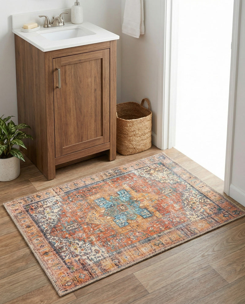 Heritage Elegance Collection Area Rug -  Windsor (Rust Red) Rectangle Rust Red  lifestyle 6