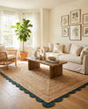 Serenity Braided Jute Collection Area Rug - Seaside Rectangle Natural and Green  lifestyle 43