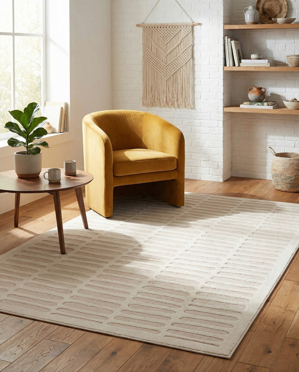 Haven Tapestry Collection Area Rug -  MistyRidge Rectangle Ivory White  lifestyle 4