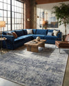 Coastal Manor Collection Area Rug -  Marina Rectangle Blue Gray  lifestyle 38