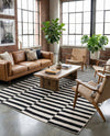Soho Elegance Collection Area Rug -  Hudson (Black) Rectangle Black  lifestyle 22