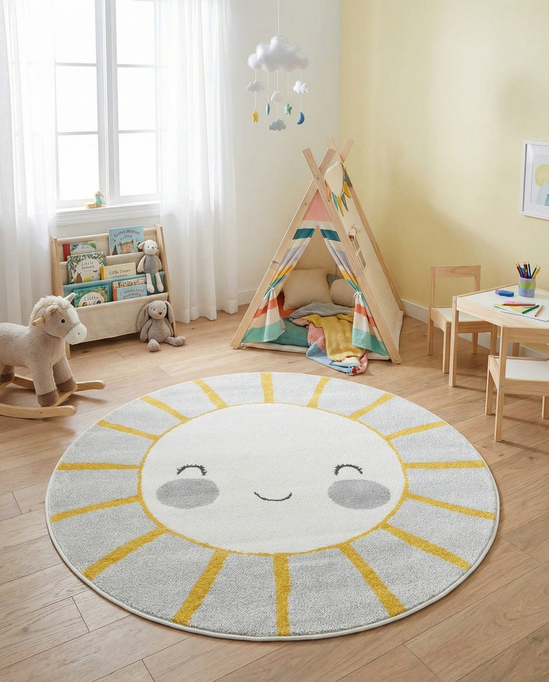 Wonder Tykes Collection Area Rug -  Twirl Round Gray  lifestyle 19