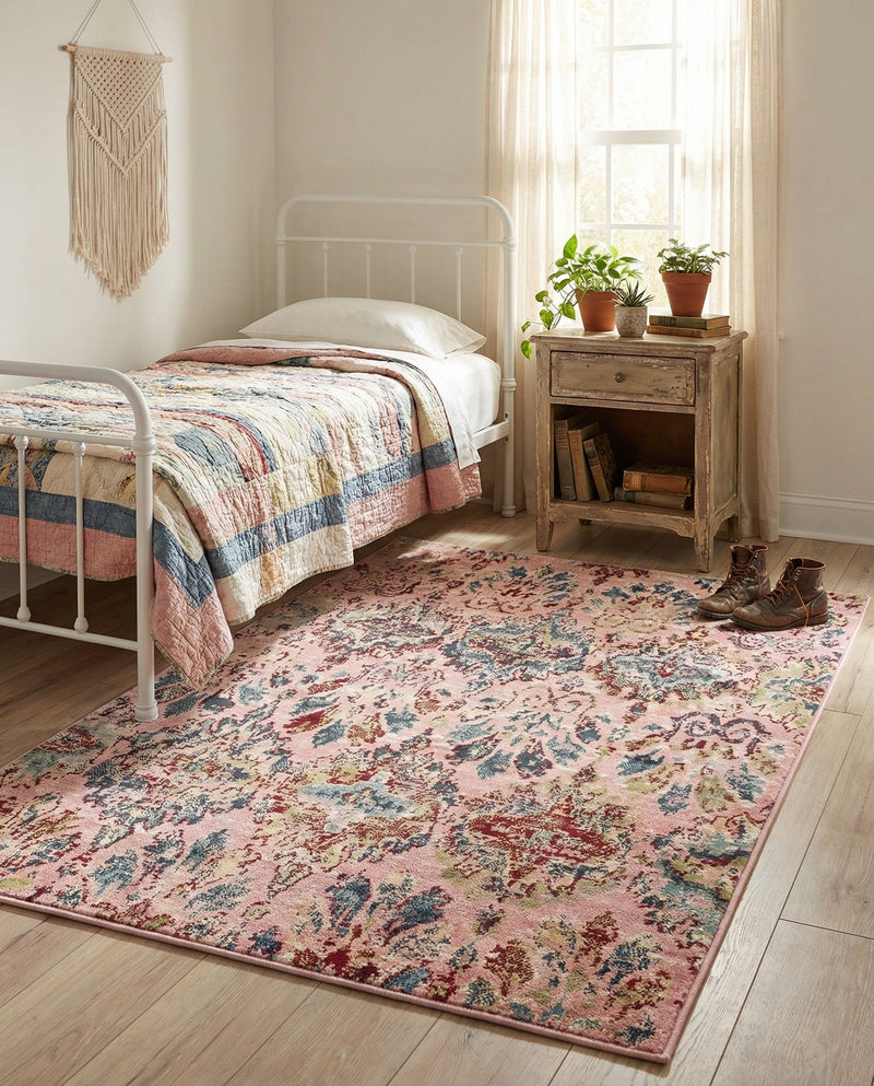 Savannah Elegance Collection Area Rug -  Forsyth Rectangle Pink  lifestyle 31