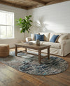 Trellis Mosaic Collection Area Rug - Arborville (Blue Multi) Oval Blue Multi  lifestyle 58
