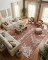 Desert Nomad Terrace Collection Area Rug - Sahara (Rust Red) Square Rust Red  lifestyle 50