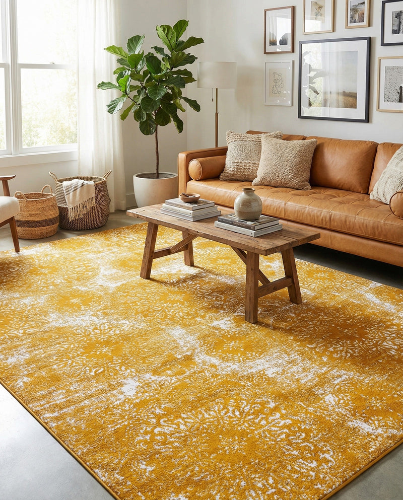 Riviera Elegance Collection Area Rug -  Monaco (Yellow) Rectangle Yellow  lifestyle 14