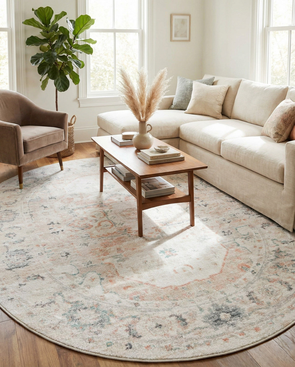 Parisian Elegance Collection Area Rug - Versailles (Ivory) Oval Ivory  lifestyle 83