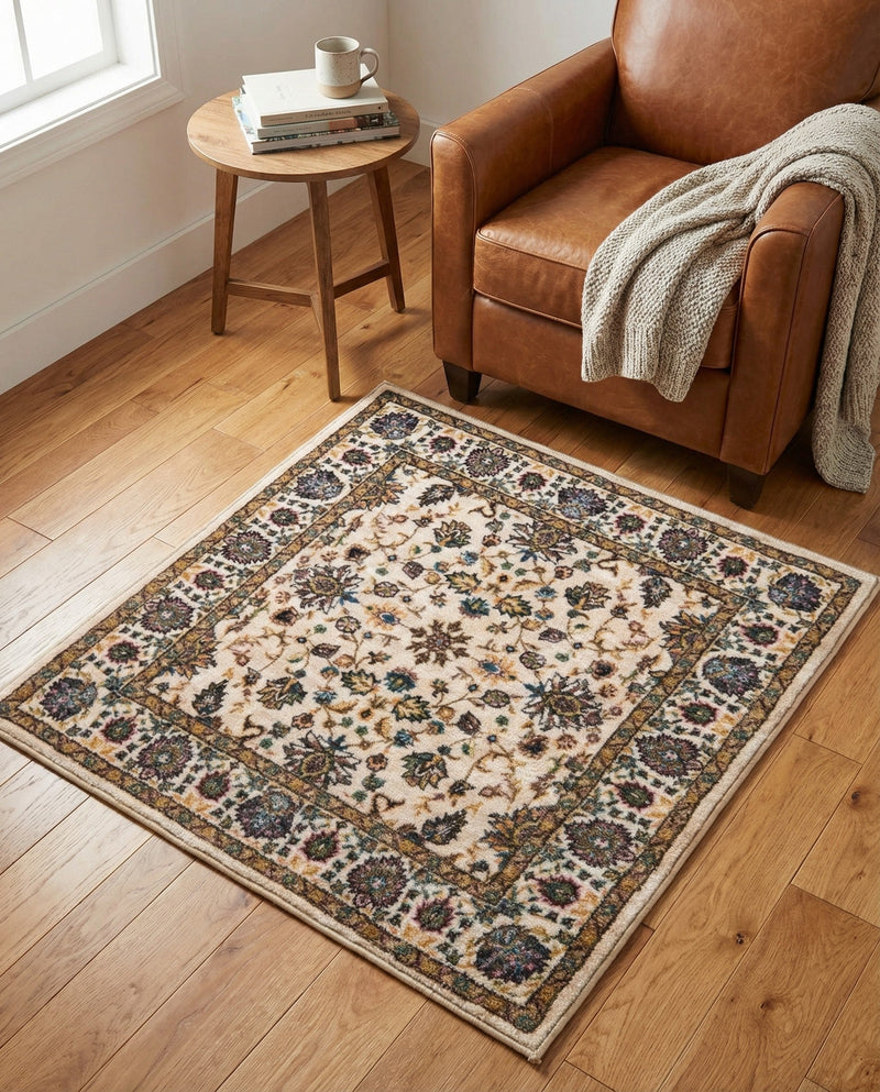 Casablanca Tapestry Collection Area Rug -  Marrakech (Ivory) Square Ivory  lifestyle 49