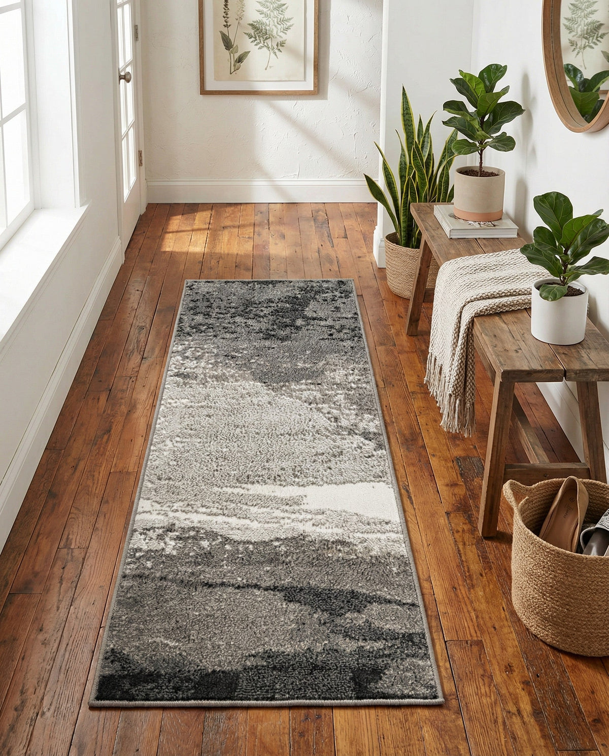 Copenhagen Edge Collection Area Rug - Nyhavn Runner Black  lifestyle 127