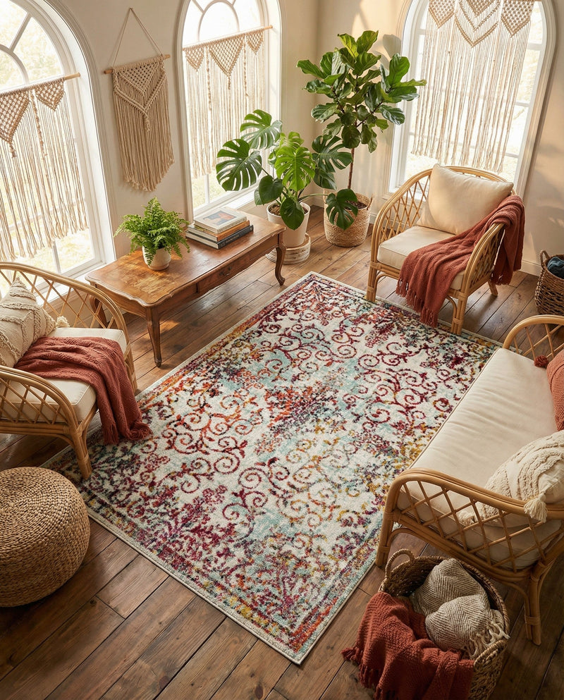 Brighton Terrace Collection Area Rug -  Saltdean Rectangle Ivory  lifestyle 25