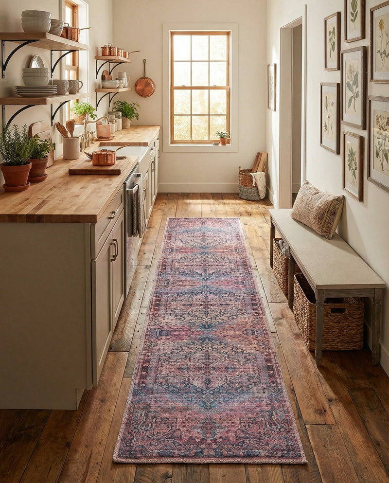Zahara Oasis Collection Area Rug -  Agadir Runner Antique Rust Red  lifestyle 55