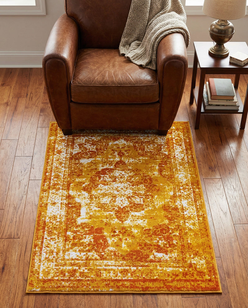 Riviera Elegance Collection Area Rug -  Menton (Orange) Rectangle Orange  lifestyle 21