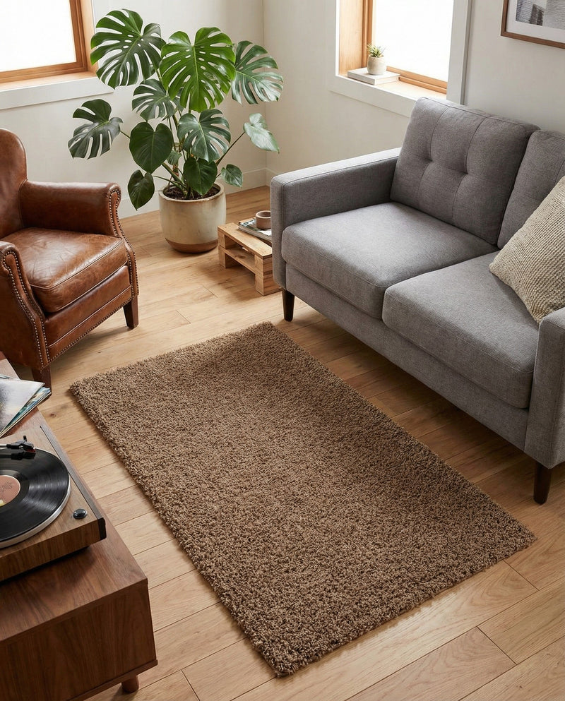 Plush Oasis Collection Area Rug - Serenity (Sandy Brown) Rectangle Sandy Brown  lifestyle 32