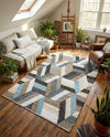 Thar Cotton Collection Area Rug -  Cochin Rectangle Blue  lifestyle 9