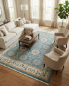 Persian Elegance Collection Area Rug -  Mashhad Rectangle Blue  lifestyle 8