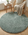 Eternal Plush Oasis Collection Area Rug -  Tranquility (Slate Blue) Round Slate Blue  lifestyle 59