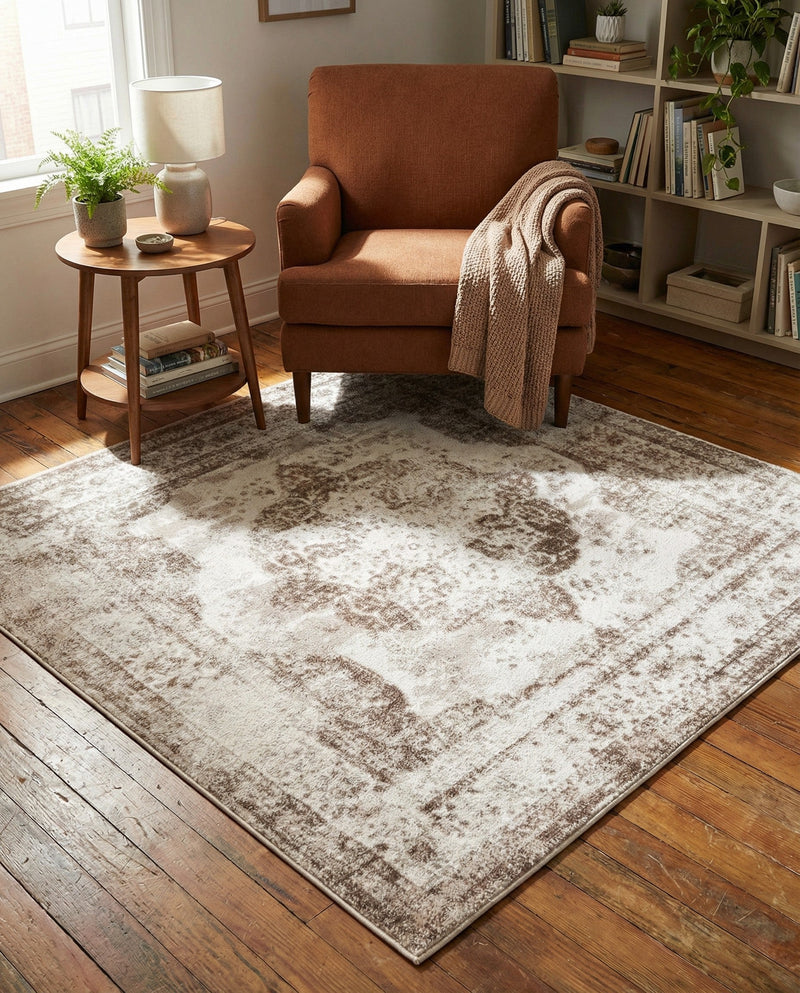 Riviera Elegance Collection Area Rug -  Menton (Beige) Square Beige  lifestyle 58