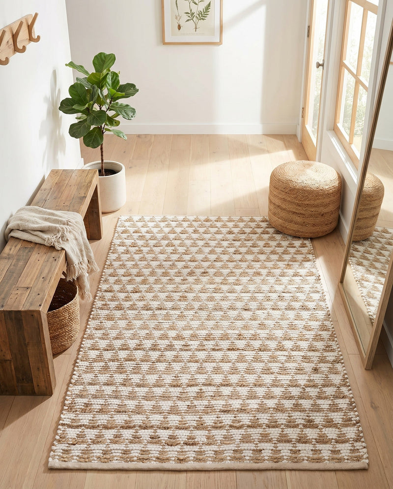 Osian Looms Collection Area Rug - Mumbai Rectangle White  lifestyle 29