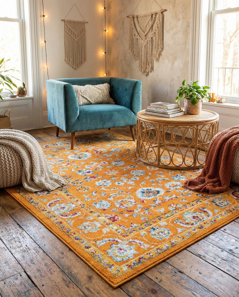 Adriana Terrace Collection Area Rug -  Positano (Orange) Rectangle Orange  lifestyle 20