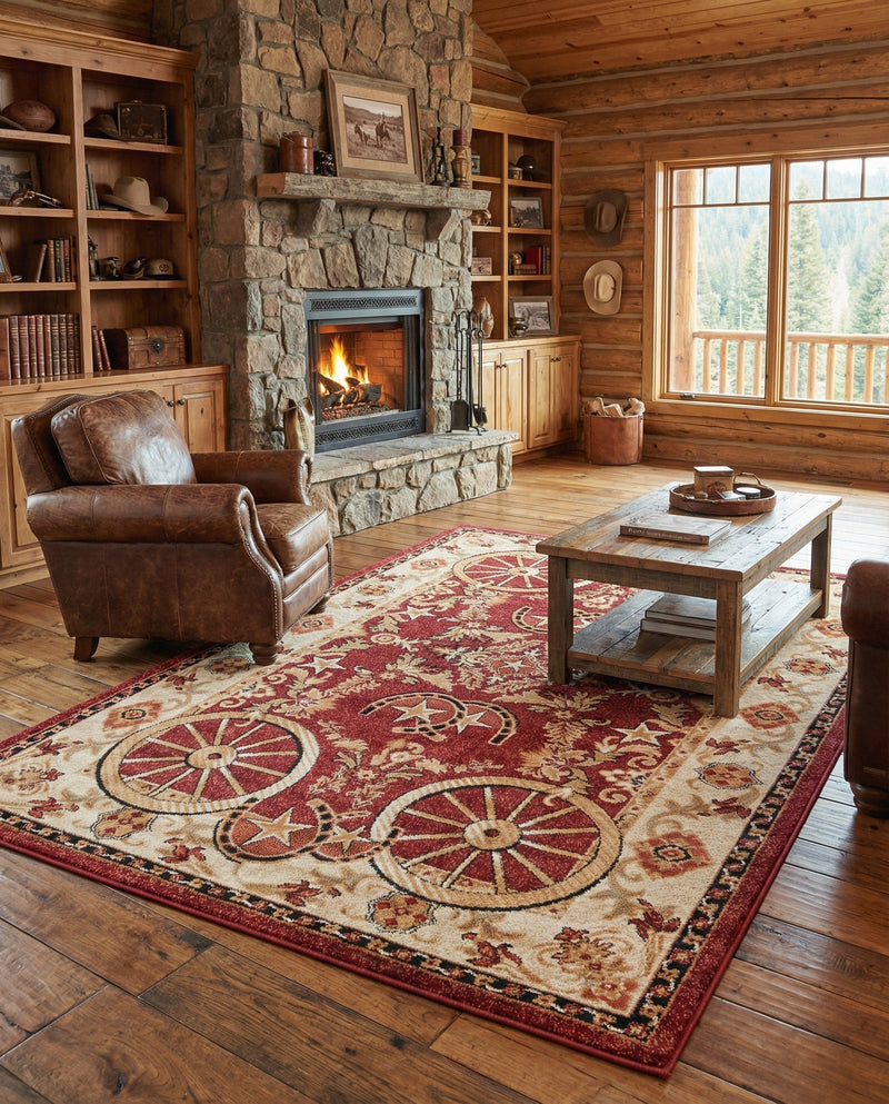 Frontier Trails Collection Area Rug -  Onyx Rectangle Red  lifestyle 62