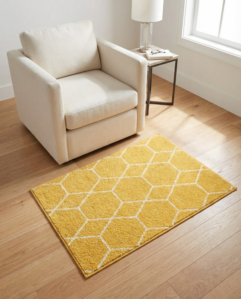 Trellis Mosaic Collection Area Rug - Arborville (Yellow) Rectangle Yellow  lifestyle 15