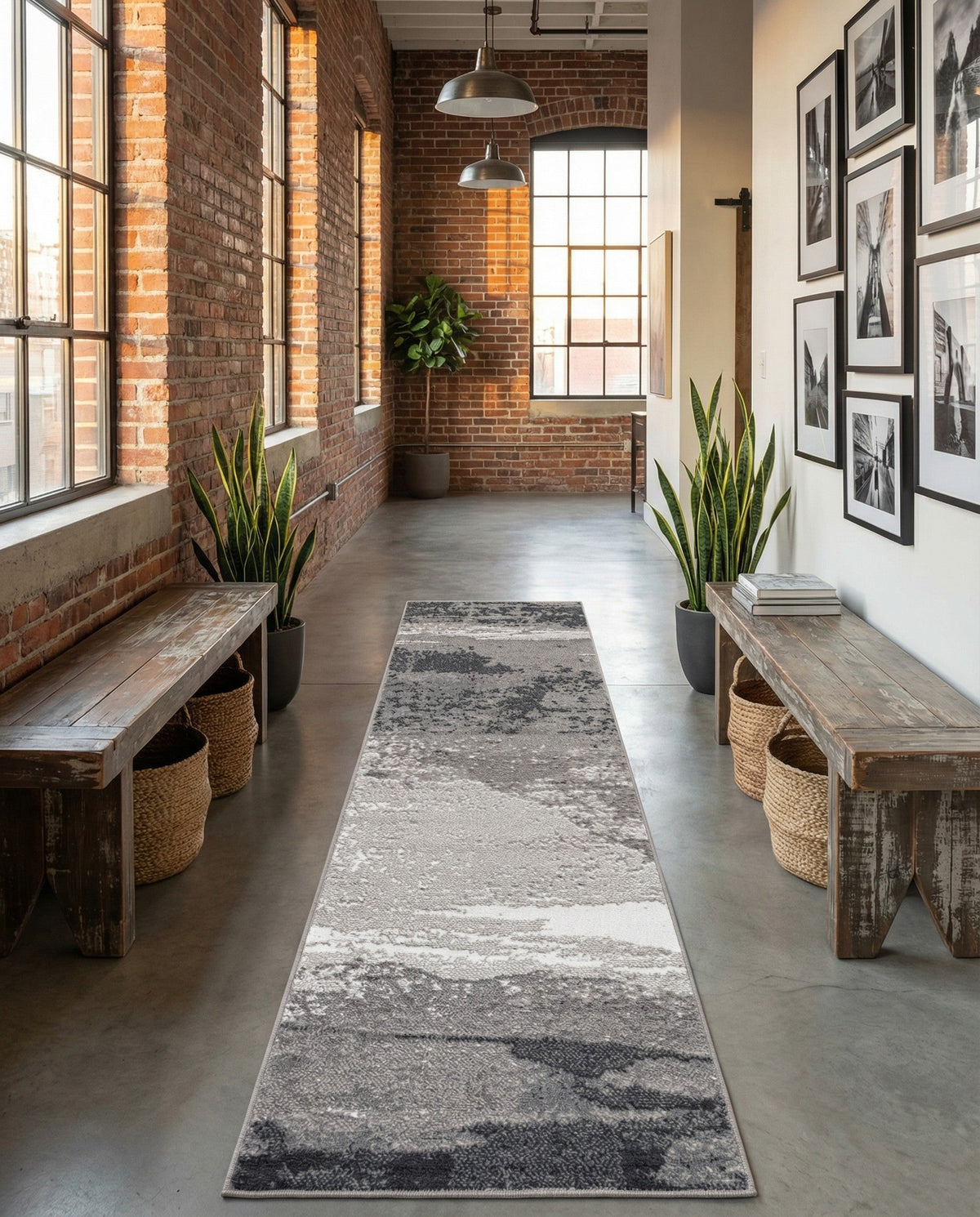 Copenhagen Edge Collection Area Rug - Nyhavn Runner Black  lifestyle 148