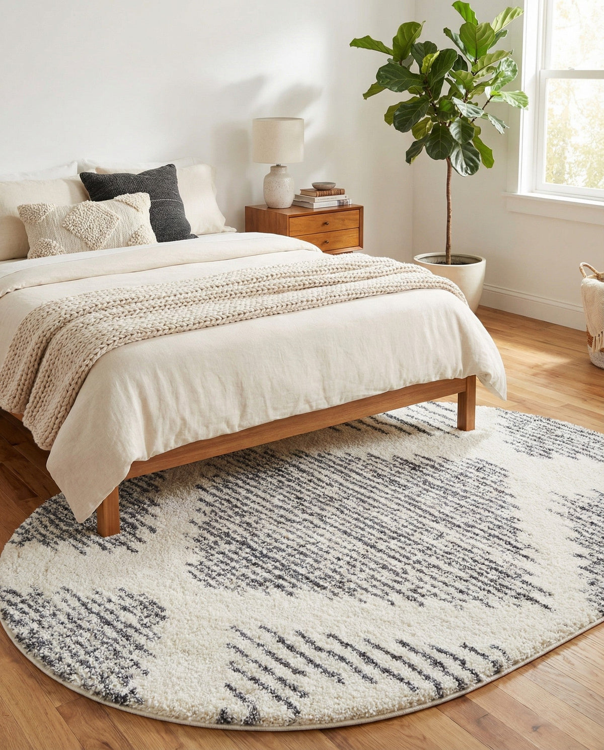 Tranquil Tides Shag Collection Area Rug -  Azure Oval White  lifestyle 159